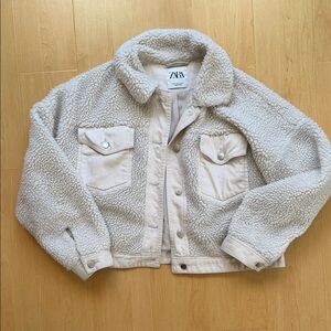 Zara Beige Sherpa Jacket